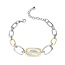 ELLE Allure Rhodium & Gold Plated Mother of Pearl Link Bracelet