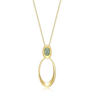 Elle Time & Jewellery Elle Swirl Green Jade Link Necklace