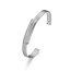 ELLE Goddess Rhodium Plated Triple Row Cuff Bangle