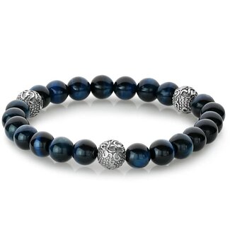 Italgem Steel Blue Beaded Bracelet 8"