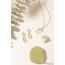 ELLE Allure Rhodium & Gold Plated Mother of Pearl Cushion Drop Earrings
