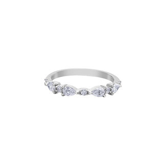 Bands by Spicer Cole Pear & Round Diamond Band