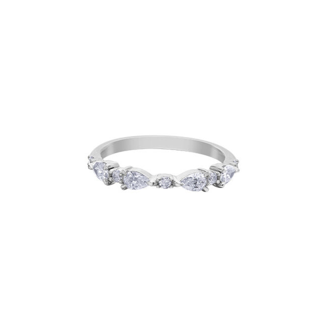 Pear & Round Diamond Band