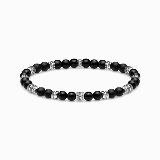 Lucky Charm & Obsidian Bead Bracelet