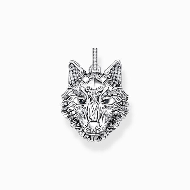 Blackend Wolf Head Pendant