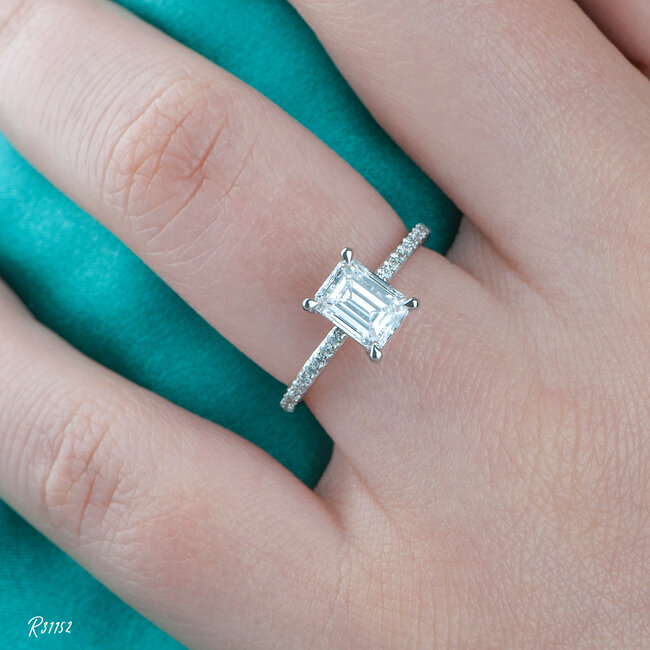 Emerald Cut Lab Grown Diamond Engagement Ring