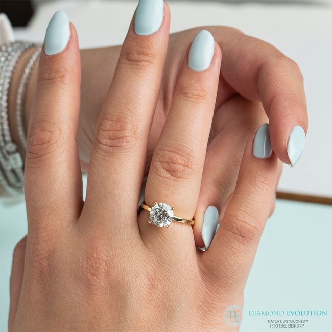 Round Lab Grown Hidden Halo Ring