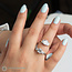 Trinity Emerald Lab Grown Diamond Engagement Ring in 14K Yellow & White Gold