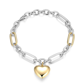 Reign Gold Plated Puffy Heart Charm Bracelet Reign Gold Plated Puffy Heart Charm Bracelet