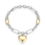 Gold Plated Puffy Heart Charm Bracelet