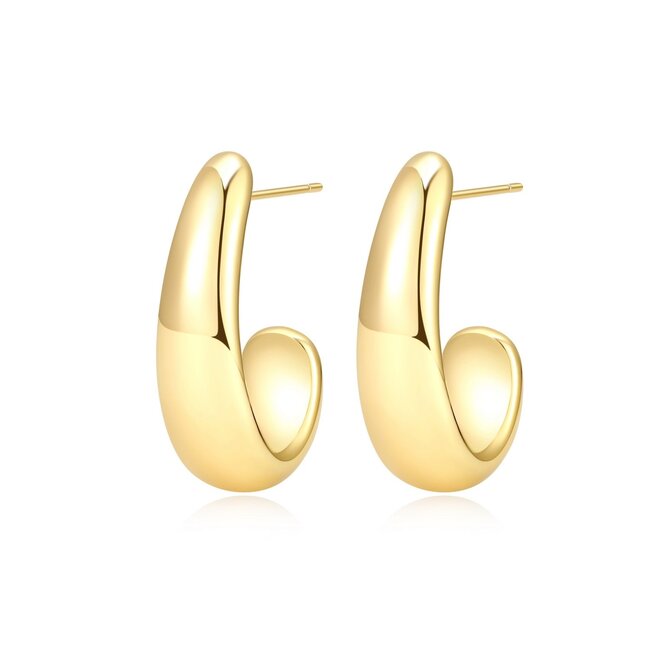 Reign Puffy J-Hoop Earring