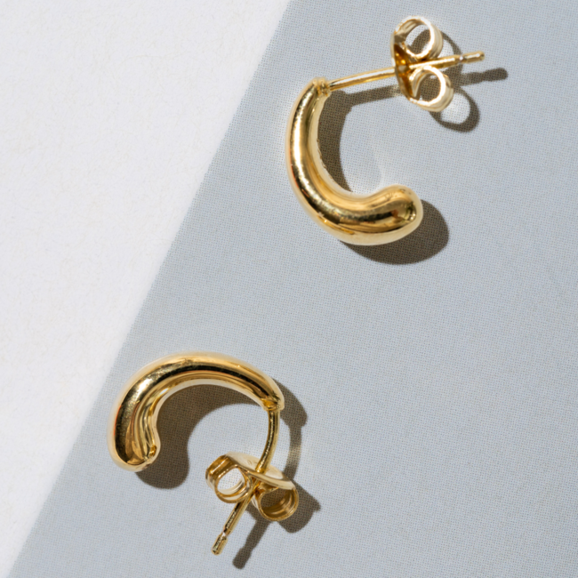 Reign Puffy J-Hoop Earring