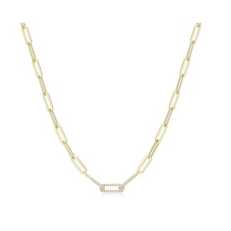 Reign Gold Plated Paperclip Pave Chain