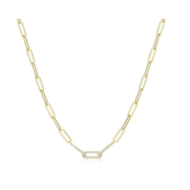 Gold Plated Paperclip Pave Chain
