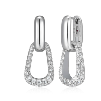 Elle Time & Jewellery Elle Citadel 2-in-1 Pavé CZ Drop Earrings