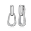 ELLE Citadel Rhodium Plated Cubic Zirconia 2-in-1 Drop Earrings