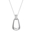 ELLE Citadel Rhodium Plated Cubic Zirconia Oblong Pendant Necklace