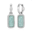 ELLE Allure Rhodium Plated Amazonite Drop Earrings