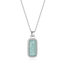 ELLE Allure Rhodium Plated Amazonite Halo Pendant Necklace