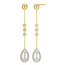 ELLE Genesis Gold Plated Sterling Silver Pearl Dangle Earrings