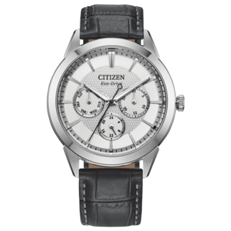 Citizen Watch Company Citizen Rolan Silver Dial Leather Strap Eco Drive