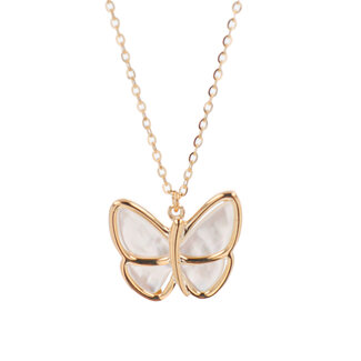 Everyday Gold by Spicer Cole Mother Of Pearl Butterfly Necklace