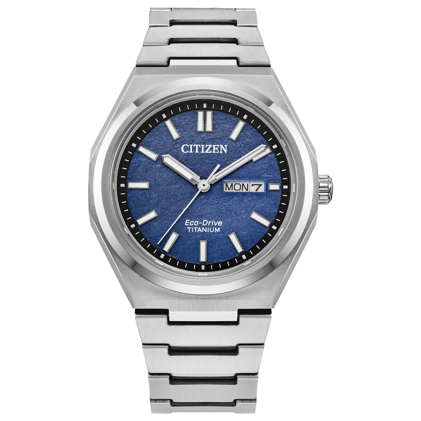 Zenshin Three-Hand Citizen Textured Blue Dial Eco-Drive