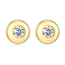 Gold-Plated Puffy Bezel CZ Stud Earrings