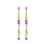 Happy Colours Multi Stone Long Drop Stud Earrings