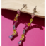 Happy Colours Multi Stone Long Drop Stud Earrings