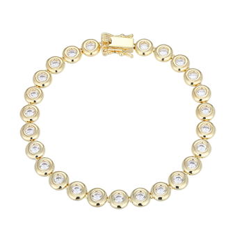 Reign Gold-Plated Puffy Bezel CZ Bracelet Reign Gold-Plated Puffy Bezel CZ Bracelet