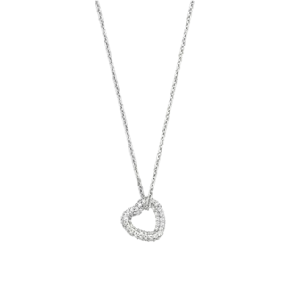 Ti Sento Ti Sento Pave Heart Necklace