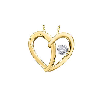 Pulse Yellow Gold Heart Pendant