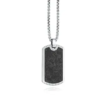 Italgem Steel Stainless Steel Carbon-Fibre-Inlay Dog Tag Italgem Steel Stainless Steel Carbon-Fibre-Inlay Dog Tag