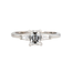 Three Stone Emerald Cut Diamond Engagement Ring in 18K White Gold