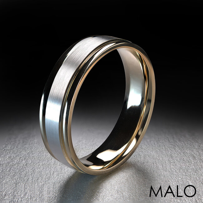Two-Stone Carved Wedding Band