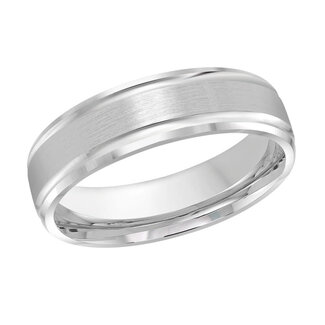 Bands by Spicer Cole Satin & High Polish Carved 6mm Wedding Band