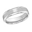 Carved Satin & High Polish Wedding Band in 10K White Gold