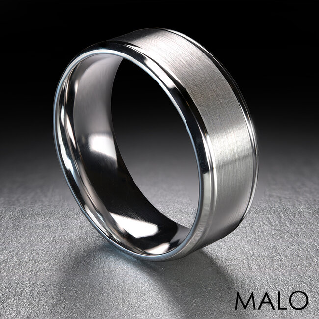 Satin & High Polish Carved 6mm Wedding Band