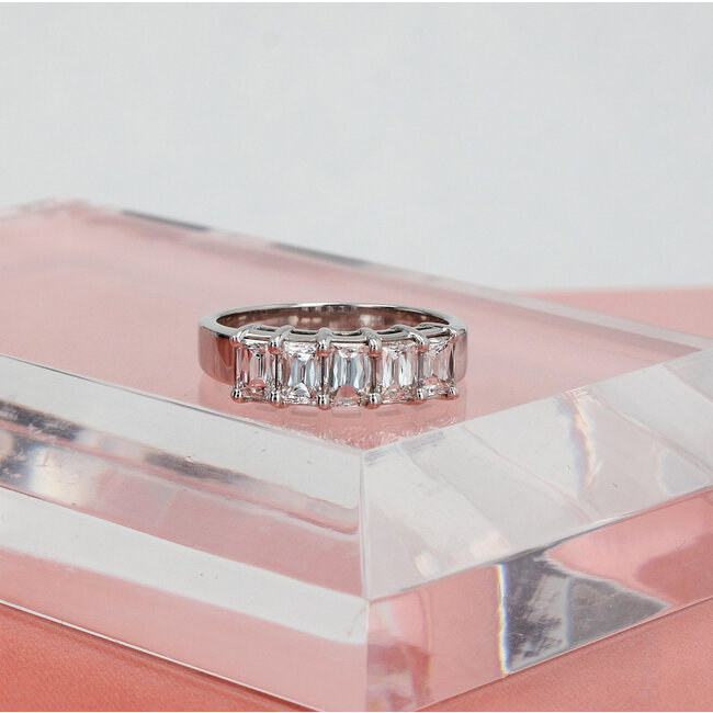 Emerald Cut Anniversary Band