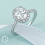 Halo Oval Lab Grown Diamond Engagement Ring in 14K White Gold