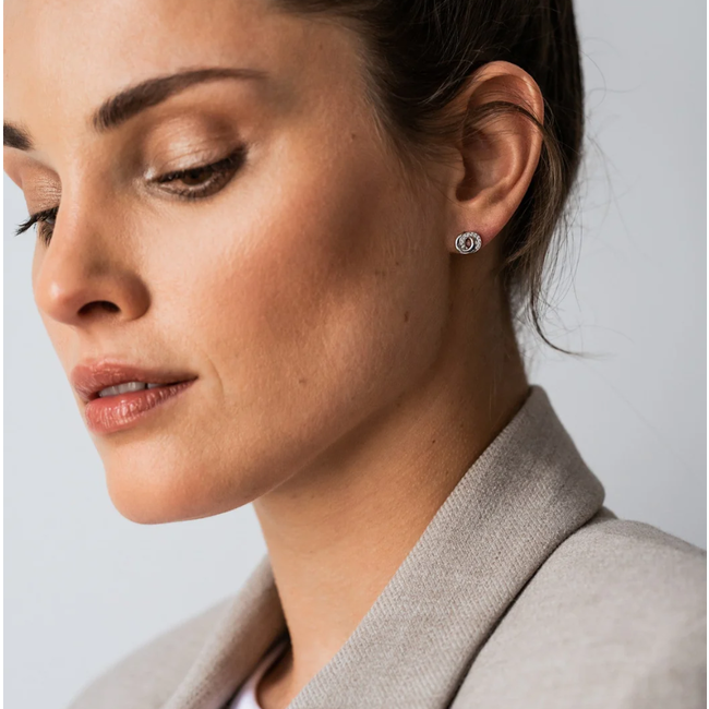 Ti Sento Interlocking Circle Stud Earrings