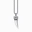 Thomas Sabo Blackened Wolf Tooth Black CZ Pendant 55cm