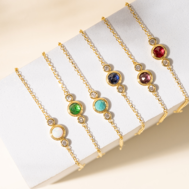 Reign Gold-Plated Birthstone Bracelet