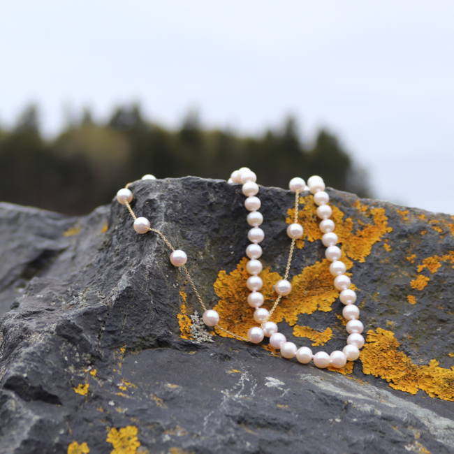 Akoya Pearl Station Necklace