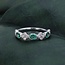 Oval Cut Emerald & Round Brilliant Cut Diamond Band in 14K White Gold