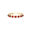Garnet & Round Brilliant Cut Diamond Band in 10K Yellow Gold