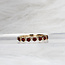 Garnet & Round Brilliant Cut Diamond Band in 10K Yellow Gold