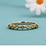 Peridot & Round Brilliant Cut Diamond Band in 10K Yellow Gold