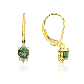 Colour by Spicer Cole Green Sapphire & Diamond Leverback Earrings